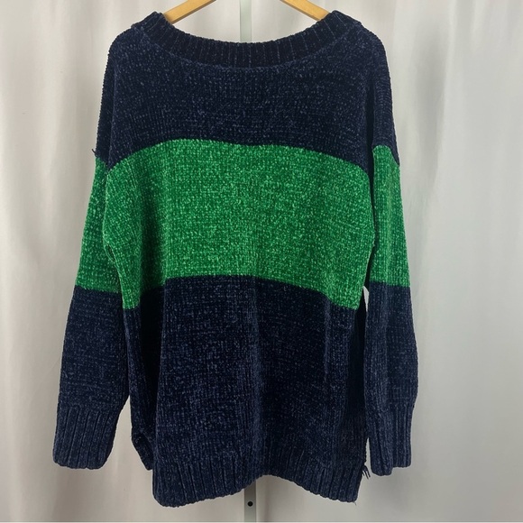 Offline by aerie Large Colorblock Crewneck Chenille Sweater Chunky Knit - Picture 4 of 10